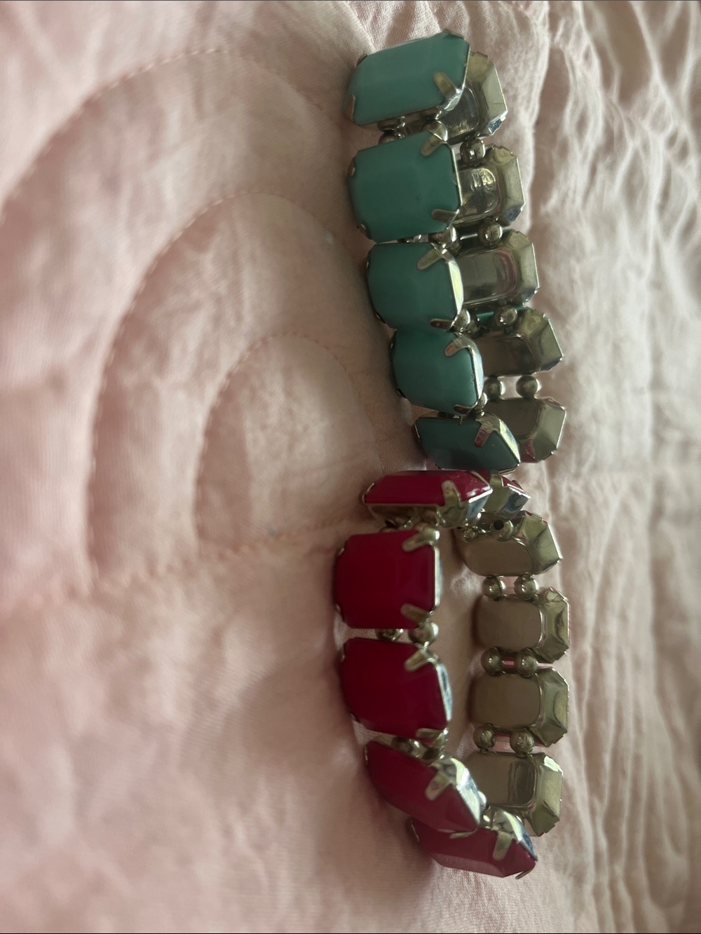 Kids Pink and Turquoise Statement Bracelets